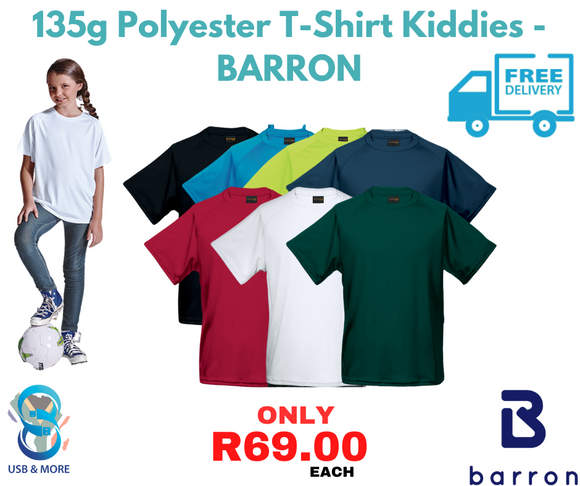 135g Polyester T-Shirt Kiddies - BARRON|USBANDMORE