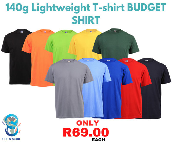 140g Lightweight T-shirt BUDGET SHIRT - USB & MORE