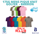 175g Mens Pique Knit Golfer (More Colours) - Barron - USB & MORE