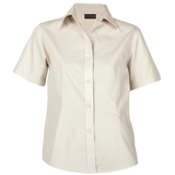 Ladies Brushed Cotton Twill Blouse Short Sleeve - Barron|usbandmore