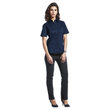 Ladies Brushed Cotton Twill Blouse Short Sleeve - Barron|usbandmore