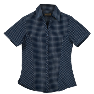 Ladies Pioneer Check Blouse Short Sleeve - BARRON|USBANDMORE