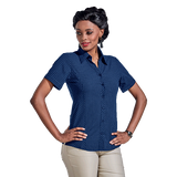 Ladies Pioneer Check Blouse Short Sleeve - BARRON|USBANDMORE