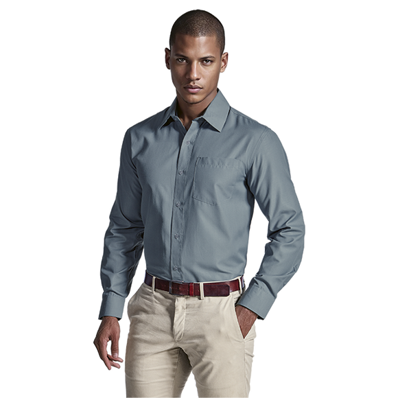 Mens Easy Care Lounge Shirt Long Sleeve - Barron|USBANDMORE