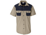 Mens Short Sleeve Serengeti 2-Tone Bush Shirt