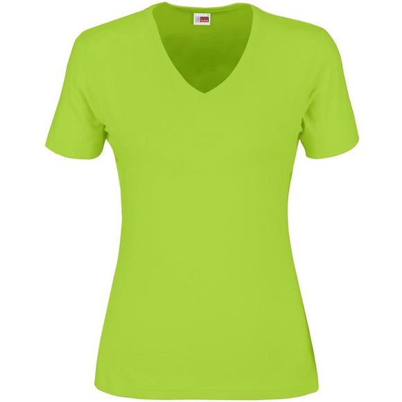 165g Ladies Super Club V-Neck T-Shirt Lime|usbandmore