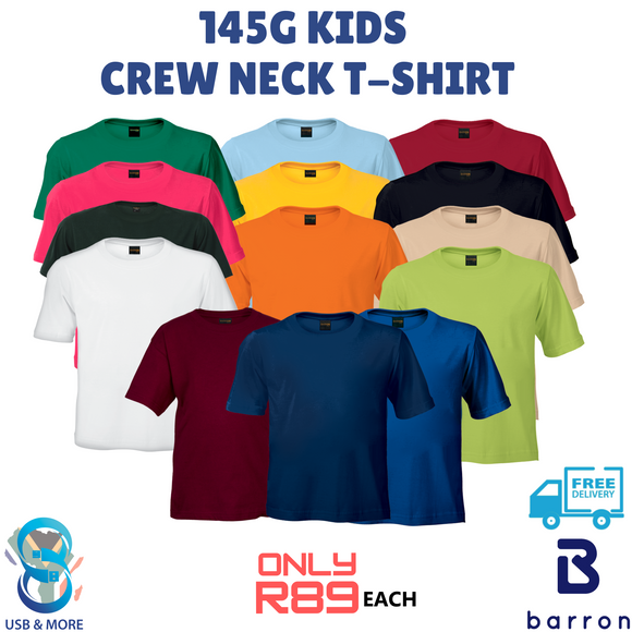 145g Crew Neck T-Shirt Kiddies - Barron