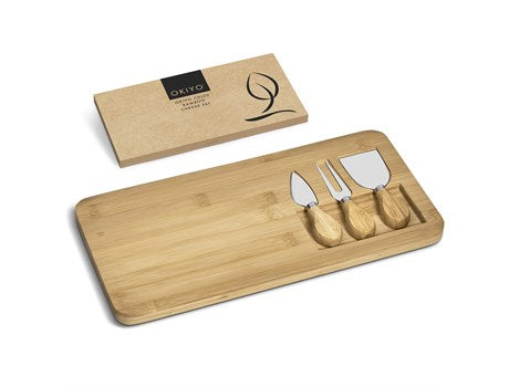 Okiyo Chizu Bamboo Cheese Board Set - USB & MORE