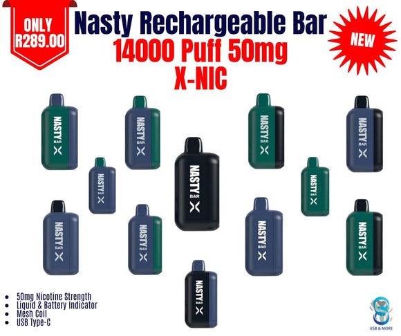 Nasty Rechargeable Bar – X-NIC 14000 50g|usbandmore