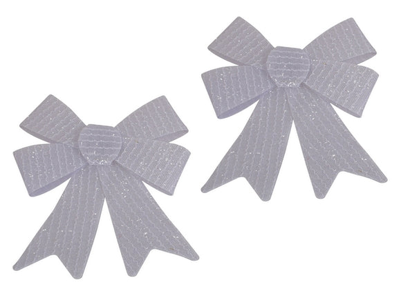 Christmas Silver Glitter Bow Set|usbandmore