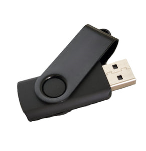 4GB Full Black Swivel USB|usbandmore