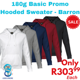180g Basic Promo Hooded Sweater - Supplied by Barron Barron