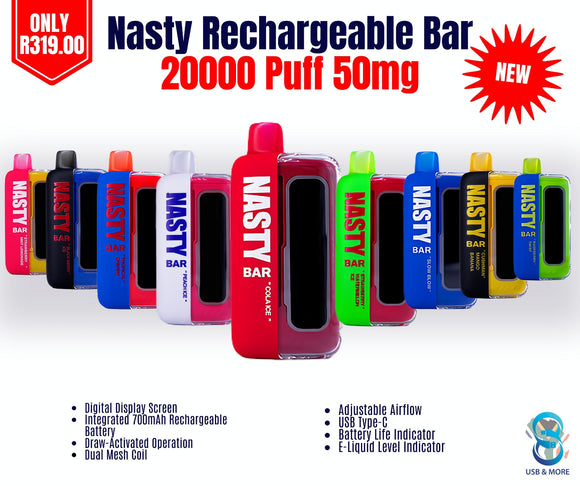 Nasty Rechargeable Bar 20000 Puff 50mg|USBANDMORE