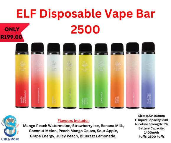 ELF Disposable Vape Bar 2500 | USBANDMORE